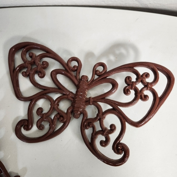 Homco 1978 Set of 2 Faux Rattan Butterflies - Picture 3 of 12